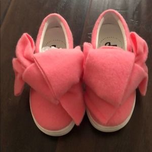 Made in Italy Joshua Sander Girls Big Pink Bow Slip on Sneaker 11.5